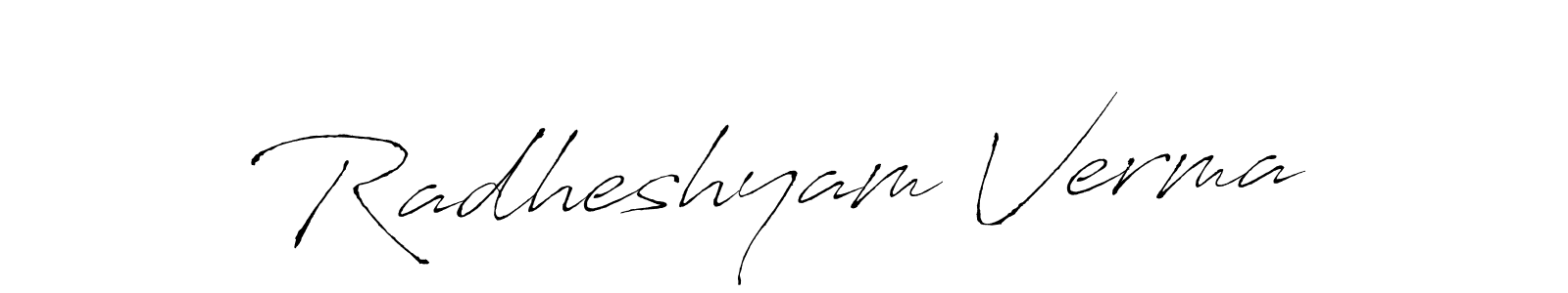 Create a beautiful signature design for name Radheshyam Verma. With this signature (Antro_Vectra) fonts, you can make a handwritten signature for free. Radheshyam Verma signature style 6 images and pictures png