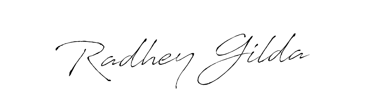 Radhey Gilda stylish signature style. Best Handwritten Sign (Antro_Vectra) for my name. Handwritten Signature Collection Ideas for my name Radhey Gilda. Radhey Gilda signature style 6 images and pictures png
