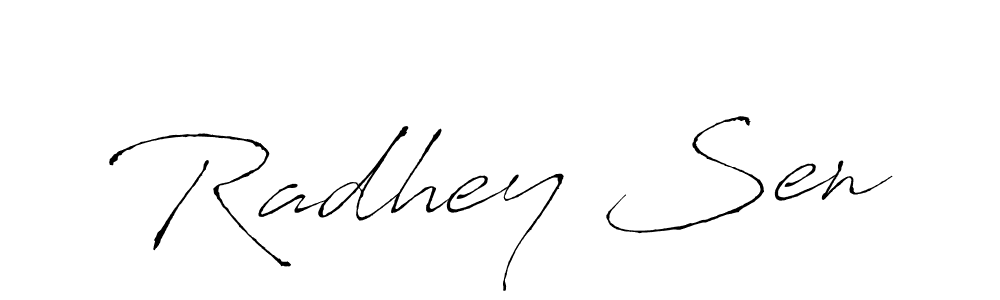Make a beautiful signature design for name Radhey Sen. With this signature (Antro_Vectra) style, you can create a handwritten signature for free. Radhey Sen signature style 6 images and pictures png