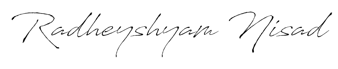 The best way (Antro_Vectra) to make a short signature is to pick only two or three words in your name. For converting this name Radheyshyam Nisad. Radheyshyam Nisad signature style 6 images and pictures png