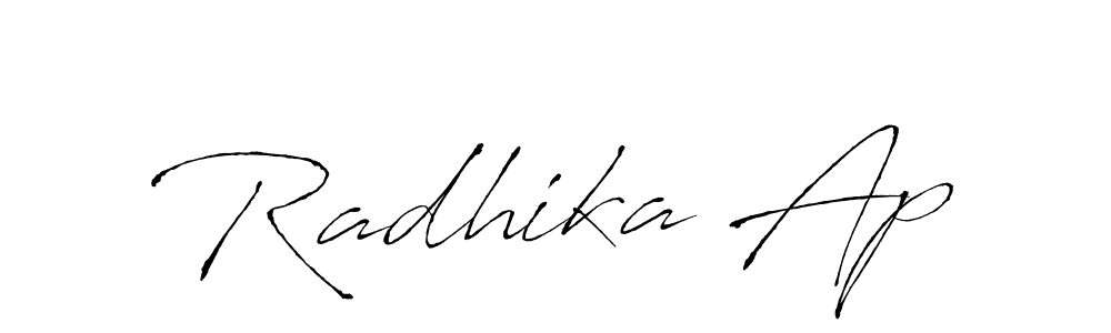 Design your own signature with our free online signature maker. With this signature software, you can create a handwritten (Antro_Vectra) signature for name Radhika Ap. Radhika Ap signature style 6 images and pictures png