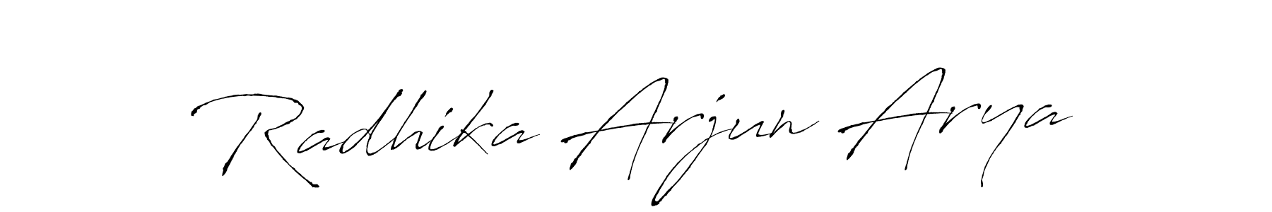 This is the best signature style for the Radhika Arjun Arya name. Also you like these signature font (Antro_Vectra). Mix name signature. Radhika Arjun Arya signature style 6 images and pictures png