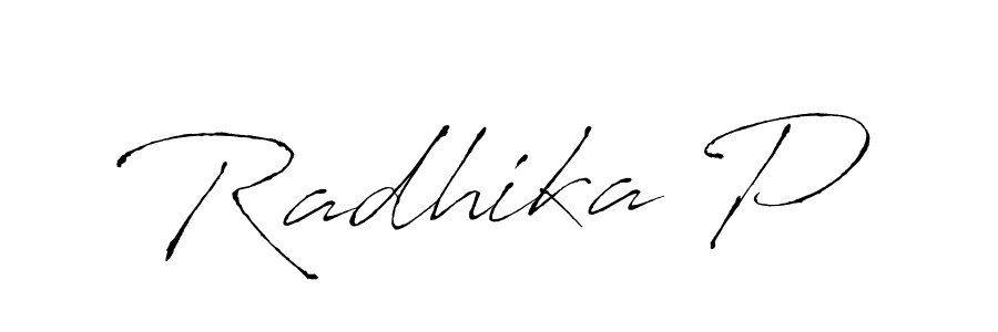 This is the best signature style for the Radhika P name. Also you like these signature font (Antro_Vectra). Mix name signature. Radhika P signature style 6 images and pictures png