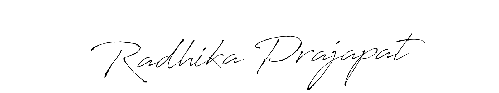 How to make Radhika Prajapat name signature. Use Antro_Vectra style for creating short signs online. This is the latest handwritten sign. Radhika Prajapat signature style 6 images and pictures png