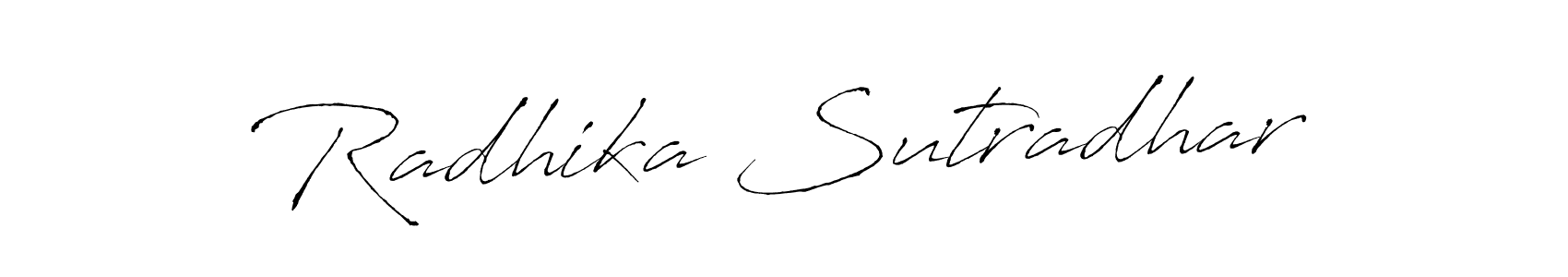 How to make Radhika Sutradhar name signature. Use Antro_Vectra style for creating short signs online. This is the latest handwritten sign. Radhika Sutradhar signature style 6 images and pictures png