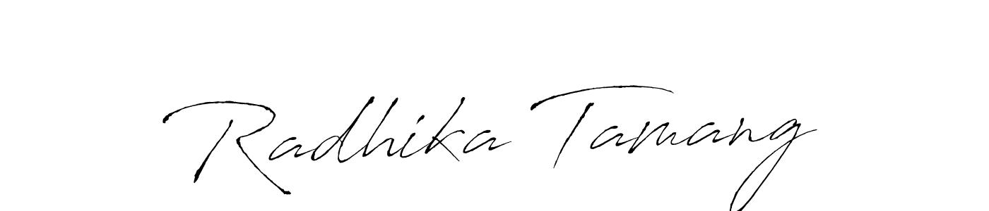 How to make Radhika Tamang signature? Antro_Vectra is a professional autograph style. Create handwritten signature for Radhika Tamang name. Radhika Tamang signature style 6 images and pictures png