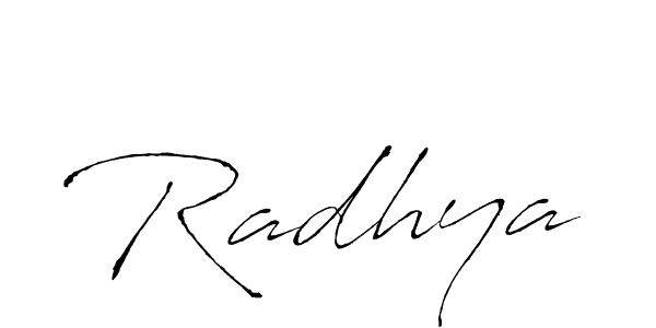 Use a signature maker to create a handwritten signature online. With this signature software, you can design (Antro_Vectra) your own signature for name Radhya. Radhya signature style 6 images and pictures png