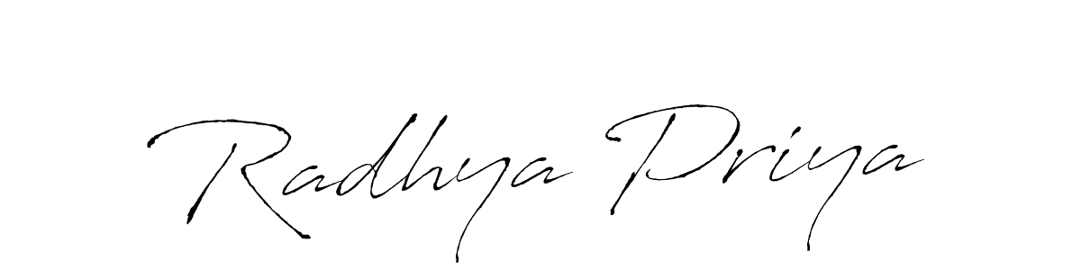 Make a beautiful signature design for name Radhya Priya. With this signature (Antro_Vectra) style, you can create a handwritten signature for free. Radhya Priya signature style 6 images and pictures png