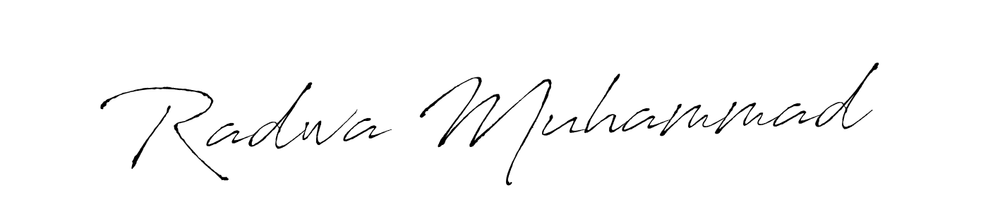 How to make Radwa Muhammad name signature. Use Antro_Vectra style for creating short signs online. This is the latest handwritten sign. Radwa Muhammad signature style 6 images and pictures png