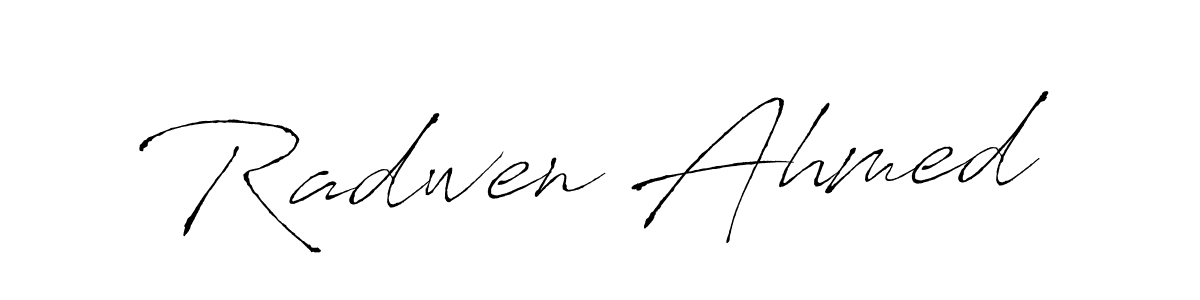 Make a beautiful signature design for name Radwen Ahmed. With this signature (Antro_Vectra) style, you can create a handwritten signature for free. Radwen Ahmed signature style 6 images and pictures png