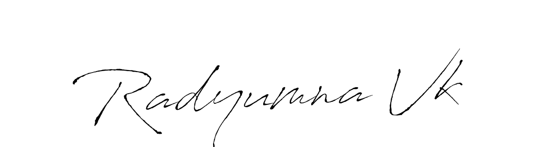 Use a signature maker to create a handwritten signature online. With this signature software, you can design (Antro_Vectra) your own signature for name Radyumna Vk. Radyumna Vk signature style 6 images and pictures png