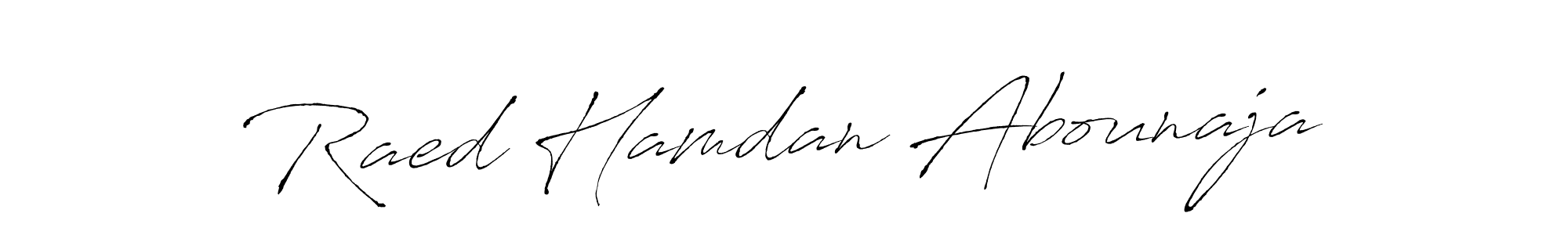How to make Raed Hamdan Abounaja signature? Antro_Vectra is a professional autograph style. Create handwritten signature for Raed Hamdan Abounaja name. Raed Hamdan Abounaja signature style 6 images and pictures png
