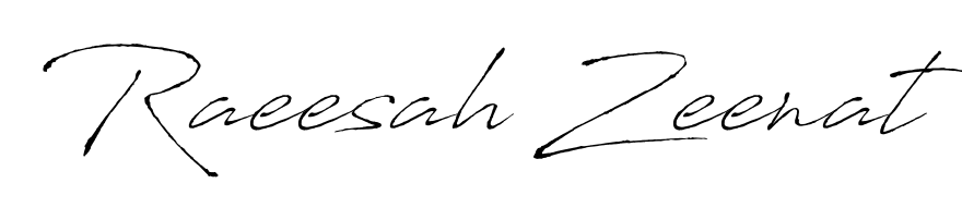 Discover how Raeesah Zeenat looks in an executive cursive font (Antro_Vectra). Perfect for legal documents, invoices, and certificates. Raeesah Zeenat signature style 6 images and pictures png