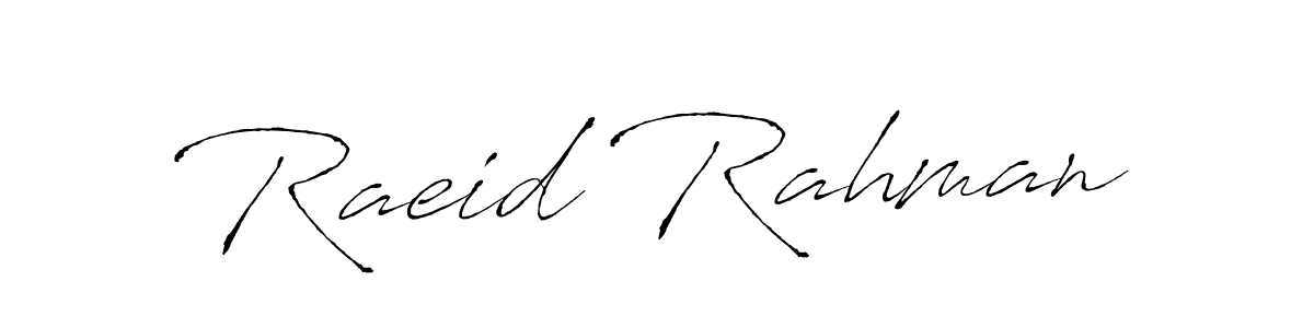 Make a beautiful signature design for name Raeid Rahman. With this signature (Antro_Vectra) style, you can create a handwritten signature for free. Raeid Rahman signature style 6 images and pictures png