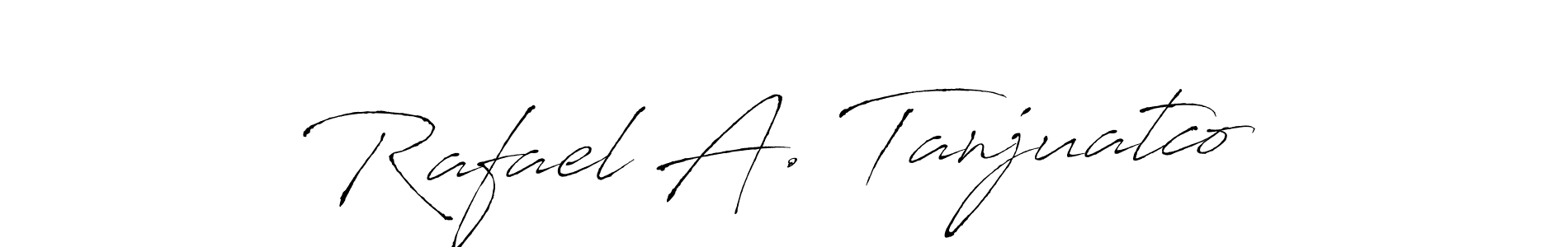 Make a short Rafael A. Tanjuatco signature style. Manage your documents anywhere anytime using Antro_Vectra. Create and add eSignatures, submit forms, share and send files easily. Rafael A. Tanjuatco signature style 6 images and pictures png