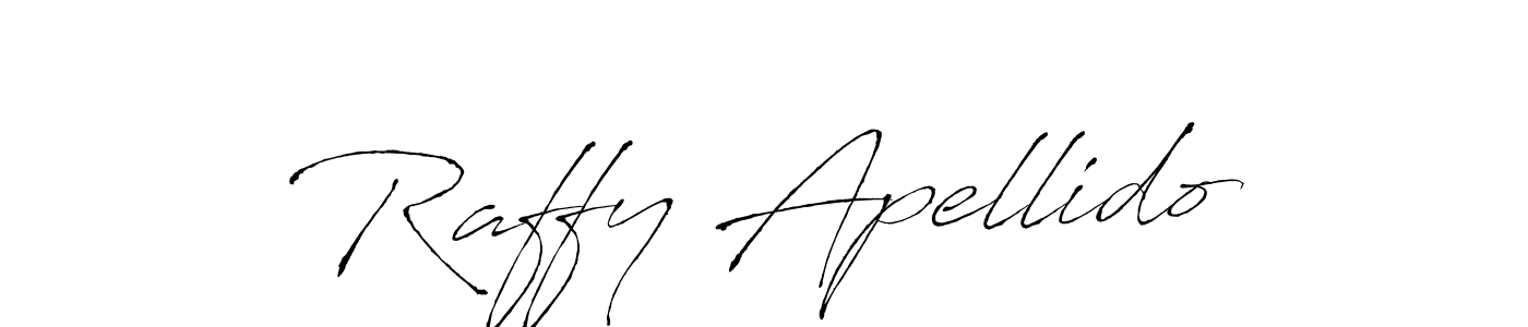 The best way (Antro_Vectra) to make a short signature is to pick only two or three words in your name. The name Raffy Apellido include a total of six letters. For converting this name. Raffy Apellido signature style 6 images and pictures png