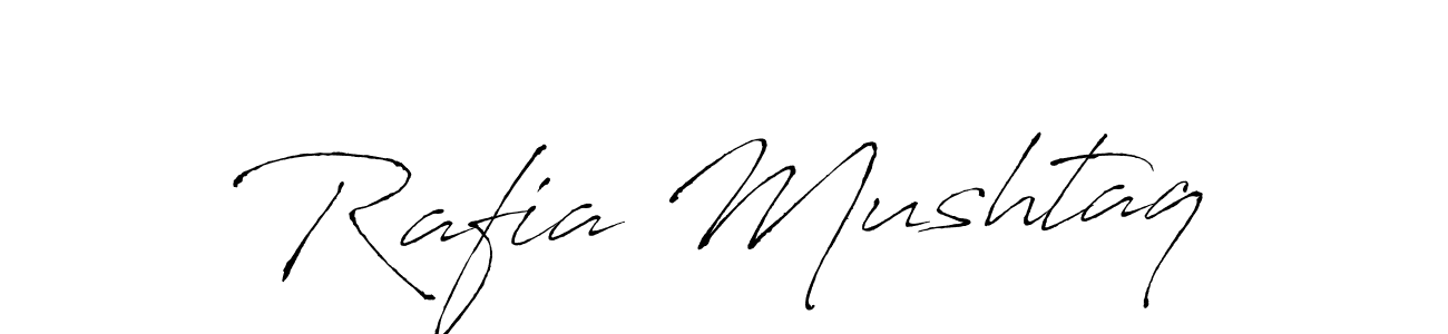 How to make Rafia Mushtaq name signature. Use Antro_Vectra style for creating short signs online. This is the latest handwritten sign. Rafia Mushtaq signature style 6 images and pictures png