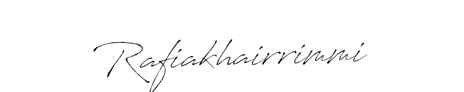 How to make Rafiakhairrimmi signature? Antro_Vectra is a professional autograph style. Create handwritten signature for Rafiakhairrimmi name. Rafiakhairrimmi signature style 6 images and pictures png