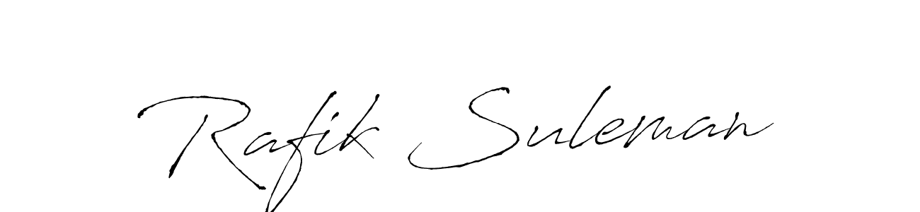 This is the best signature style for the Rafik Suleman name. Also you like these signature font (Antro_Vectra). Mix name signature. Rafik Suleman signature style 6 images and pictures png