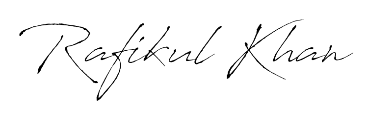 Also You can easily find your signature by using the search form. We will create Rafikul Khan name handwritten signature images for you free of cost using Antro_Vectra sign style. Rafikul Khan signature style 6 images and pictures png