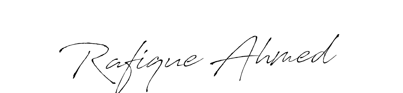 How to make Rafique Ahmed name signature. Use Antro_Vectra style for creating short signs online. This is the latest handwritten sign. Rafique Ahmed signature style 6 images and pictures png