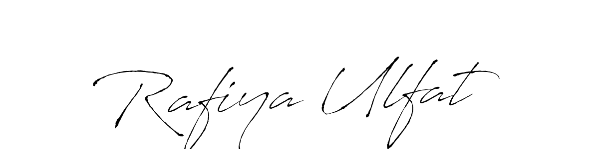 The best way (Antro_Vectra) to make a short signature is to pick only two or three words in your name. The name Rafiya Ulfat include a total of six letters. For converting this name. Rafiya Ulfat signature style 6 images and pictures png