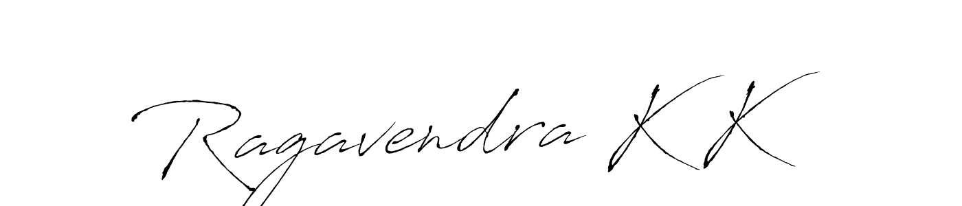 How to make Ragavendra K K name signature. Use Antro_Vectra style for creating short signs online. This is the latest handwritten sign. Ragavendra K K signature style 6 images and pictures png