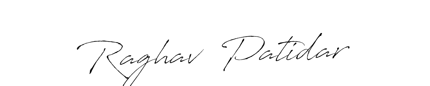 This is the best signature style for the Raghav  Patidar name. Also you like these signature font (Antro_Vectra). Mix name signature. Raghav  Patidar signature style 6 images and pictures png