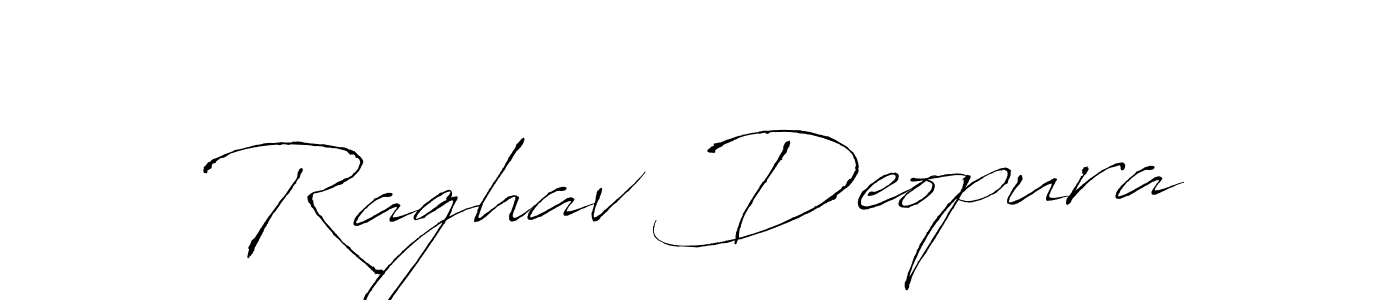 Design your own signature with our free online signature maker. With this signature software, you can create a handwritten (Antro_Vectra) signature for name Raghav Deopura. Raghav Deopura signature style 6 images and pictures png