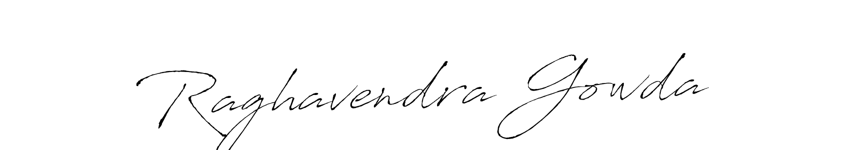 How to make Raghavendra Gowda name signature. Use Antro_Vectra style for creating short signs online. This is the latest handwritten sign. Raghavendra Gowda signature style 6 images and pictures png