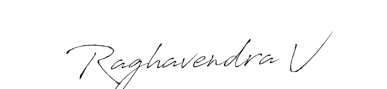 Design your own signature with our free online signature maker. With this signature software, you can create a handwritten (Antro_Vectra) signature for name Raghavendra V. Raghavendra V signature style 6 images and pictures png