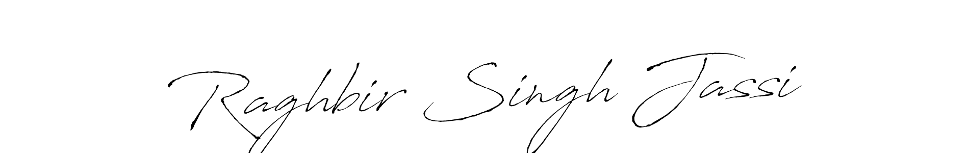 How to make Raghbir Singh Jassi name signature. Use Antro_Vectra style for creating short signs online. This is the latest handwritten sign. Raghbir Singh Jassi signature style 6 images and pictures png
