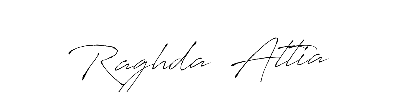How to make Raghda  Attia name signature. Use Antro_Vectra style for creating short signs online. This is the latest handwritten sign. Raghda  Attia signature style 6 images and pictures png