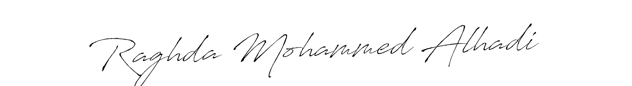 Make a beautiful signature design for name Raghda Mohammed Alhadi. With this signature (Antro_Vectra) style, you can create a handwritten signature for free. Raghda Mohammed Alhadi signature style 6 images and pictures png