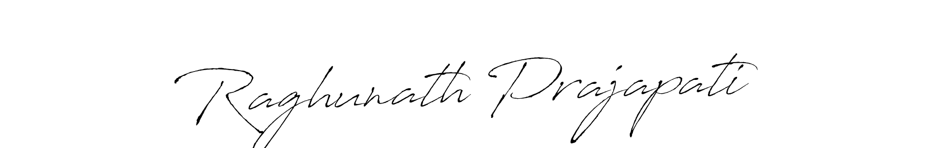 How to make Raghunath Prajapati name signature. Use Antro_Vectra style for creating short signs online. This is the latest handwritten sign. Raghunath Prajapati signature style 6 images and pictures png