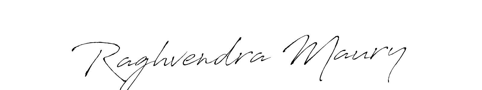 How to make Raghvendra Maury name signature. Use Antro_Vectra style for creating short signs online. This is the latest handwritten sign. Raghvendra Maury signature style 6 images and pictures png