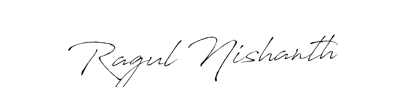 Antro_Vectra is a professional signature style that is perfect for those who want to add a touch of class to their signature. It is also a great choice for those who want to make their signature more unique. Get Ragul Nishanth name to fancy signature for free. Ragul Nishanth signature style 6 images and pictures png