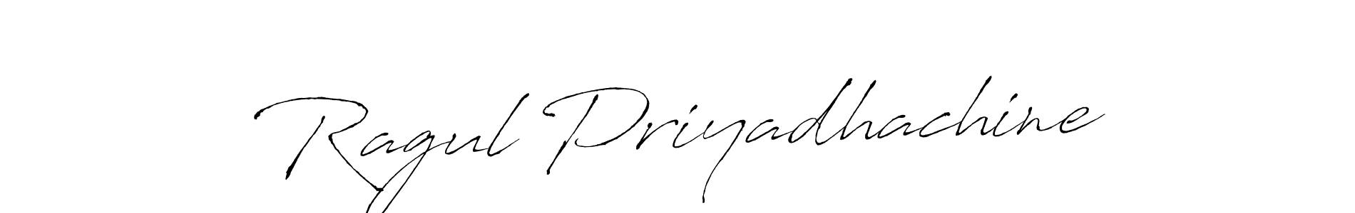 How to make Ragul Priyadhachine name signature. Use Antro_Vectra style for creating short signs online. This is the latest handwritten sign. Ragul Priyadhachine signature style 6 images and pictures png