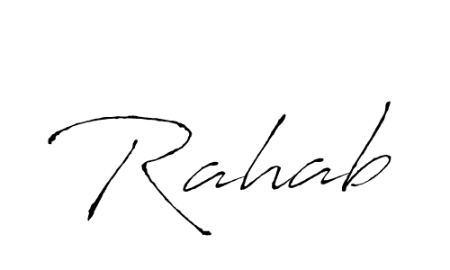 Design your own signature with our free online signature maker. With this signature software, you can create a handwritten (Antro_Vectra) signature for name Rahab. Rahab signature style 6 images and pictures png