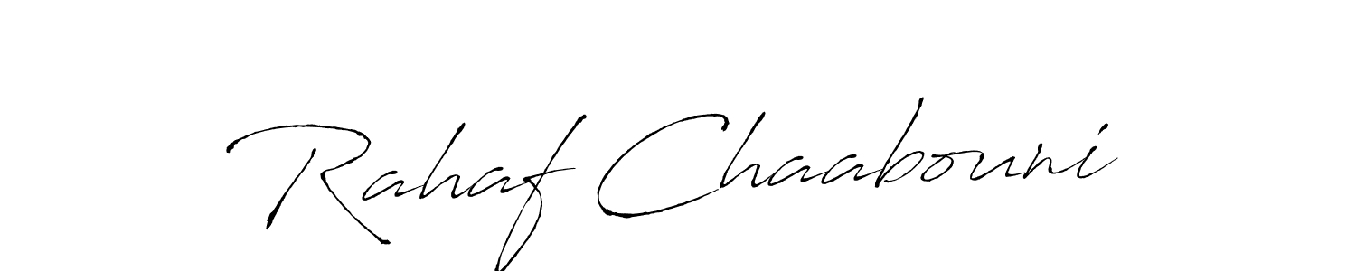 Design your own signature with our free online signature maker. With this signature software, you can create a handwritten (Antro_Vectra) signature for name Rahaf Chaabouni. Rahaf Chaabouni signature style 6 images and pictures png