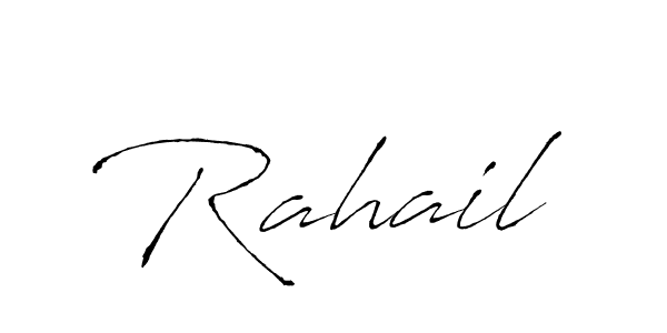 Use a signature maker to create a handwritten signature online. With this signature software, you can design (Antro_Vectra) your own signature for name Rahail. Rahail signature style 6 images and pictures png