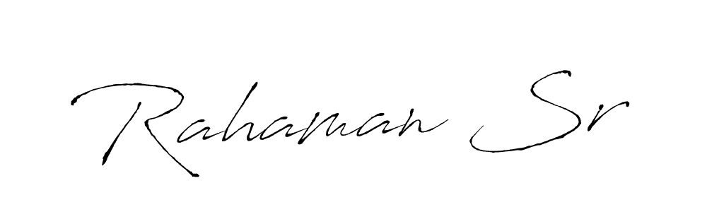 The best way (Antro_Vectra) to make a short signature is to pick only two or three words in your name. The name Rahaman Sr include a total of six letters. For converting this name. Rahaman Sr signature style 6 images and pictures png