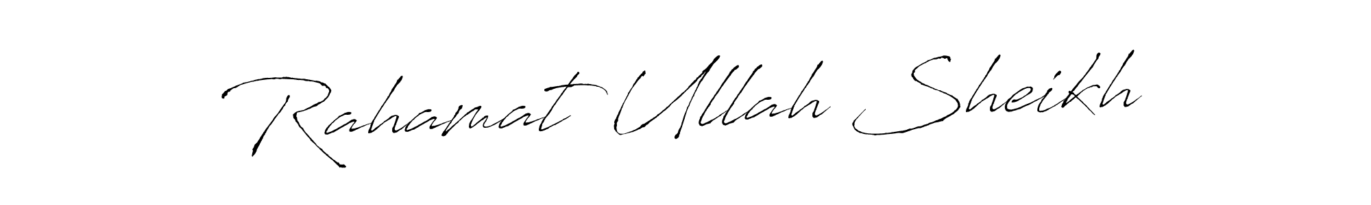 How to make Rahamat Ullah Sheikh name signature. Use Antro_Vectra style for creating short signs online. This is the latest handwritten sign. Rahamat Ullah Sheikh signature style 6 images and pictures png