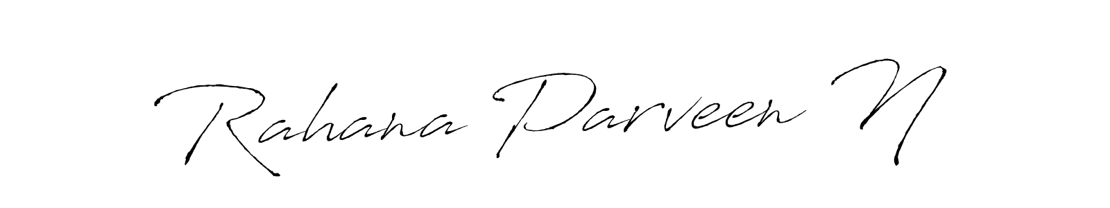 It looks lik you need a new signature style for name Rahana Parveen N. Design unique handwritten (Antro_Vectra) signature with our free signature maker in just a few clicks. Rahana Parveen N signature style 6 images and pictures png