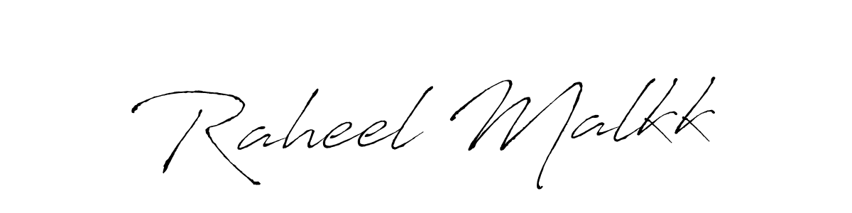 How to make Raheel Malkk name signature. Use Antro_Vectra style for creating short signs online. This is the latest handwritten sign. Raheel Malkk signature style 6 images and pictures png