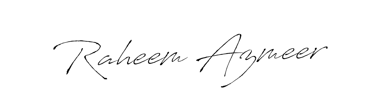 Create a beautiful signature design for name Raheem Azmeer. With this signature (Antro_Vectra) fonts, you can make a handwritten signature for free. Raheem Azmeer signature style 6 images and pictures png
