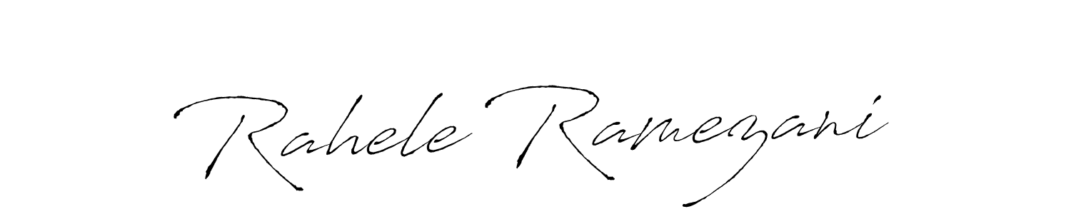 Design your own signature with our free online signature maker. With this signature software, you can create a handwritten (Antro_Vectra) signature for name Rahele Ramezani. Rahele Ramezani signature style 6 images and pictures png