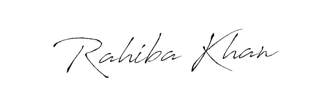 Design your own signature with our free online signature maker. With this signature software, you can create a handwritten (Antro_Vectra) signature for name Rahiba Khan. Rahiba Khan signature style 6 images and pictures png