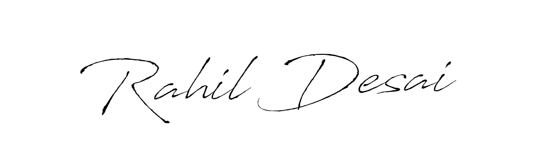 How to make Rahil Desai signature? Antro_Vectra is a professional autograph style. Create handwritten signature for Rahil Desai name. Rahil Desai signature style 6 images and pictures png