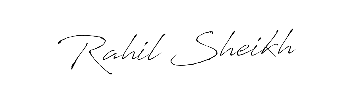 It looks lik you need a new signature style for name Rahil Sheikh. Design unique handwritten (Antro_Vectra) signature with our free signature maker in just a few clicks. Rahil Sheikh signature style 6 images and pictures png